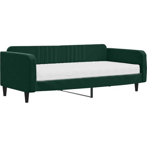 Maison Exclusive - Tagesbett mit Matratze Dunkelgrün 100x200 cm S