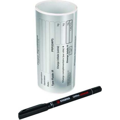 Plombservice – Rouleau de 50 étiquettes adhésives 70x130mm – Attestation de capacité pour climatisation et fluide frigorigène – Utilisation professionnelle