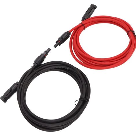 Lntyq CâBle D'extension Solaire Grande Capacité de Charge Adaptateur de Fil de Panneau Solaire SûR 6mm² 1 Paire pour RV 4m,10 AWG (1/5)