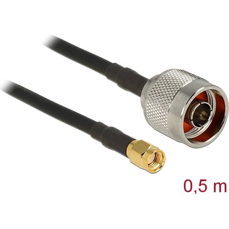 Hf n stecker  rp-sma stecker cfd200 low loss 0,5 m delock