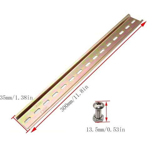 Lot de 2 Rails DIN 300mm Métal, Rail DIN Électrique Fendu 35mm, U-Groove Rail de Montage pour Disjoncteur et Armoire Électrique
