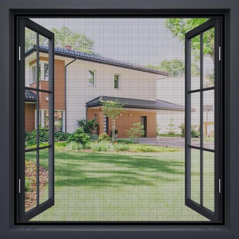 rollo de mosquitera para ventana de 150x200cm, recortable y lavable, para protección contra insectos en el hogar. (1/5)