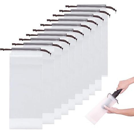 10er-Packung wasserdichte Beutel mit Kordelzug, Regenschirmbeutel, für nasse Regenschirme, durchsichtige Kunststoffbeutel mit Kordelzug für Zuhause, Büro, Reisen im Freien. (1/5)
