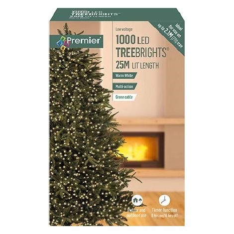 Premier Multi Action TreeBrights - Cluster Tree Lights - 1000 LED - Warm White