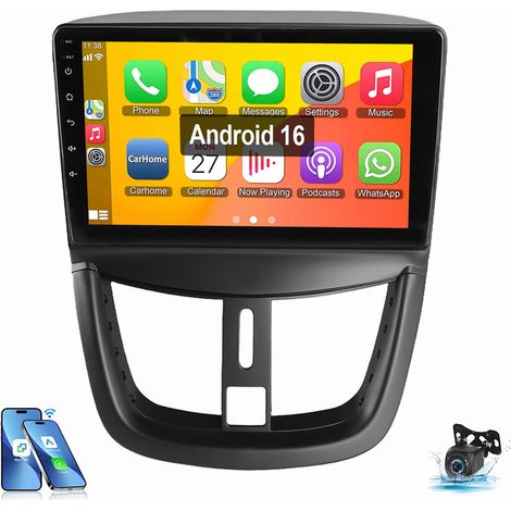 Pour Peugeot 207 CC 2006-2015 Autoradio CarPlay Android 16 GPS Wi-Fi 2+16G CAM (1/5)