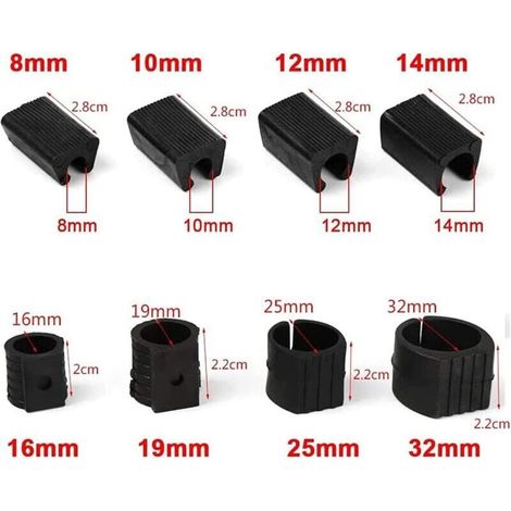 Cuscinetti per gambe di sedia a tubo tondo, in plastica a forma di U, bianchi, diametro 14 mm, 20 pezzi (1/3)