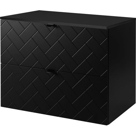 Mobile da bagno, Nero Opaco, 80 x 57 x 46 cm, Maniglie Nere (1/5)