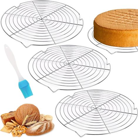 Lot de 3 Grilles de refroidissement, Acier inoxydable, 32,5 cm, Surface lisse, Pour gâteau et viande, Cuisine quotidienne (1/5)