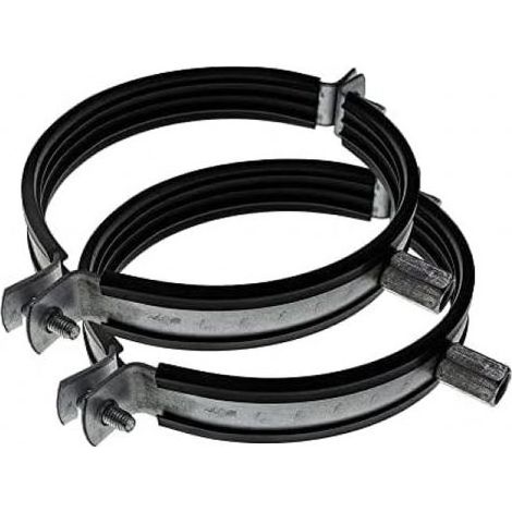 Lot de 2 colliers de serrage pour conduits de ventilation de 100 mm, avec caoutchouc anti-bruit (1/5)