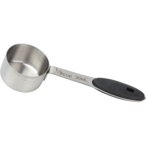 Cuillère doseuse à café de 30 ml (1/8 de tasse) en acier inoxydable, grande capacité et prise en main confortable pour la cuisine (1/5)