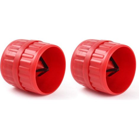 Dos máquinas fresadoras y desbarbadoras de tubos, aptas para cobre, aluminio y acero con bajo contenido de carbono.