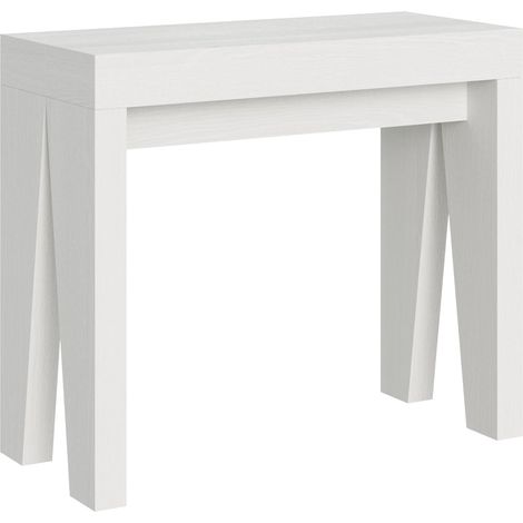 Consolle Allungabile 90-196x42x77 cm in Nobilitato Bianco (1/5)
