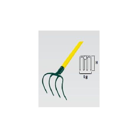Leborgne – Croc à fumier 4 dents – Manche Compositube droit 135mm – Acier forgé pour haute résistance – Outil jardinage professionnel