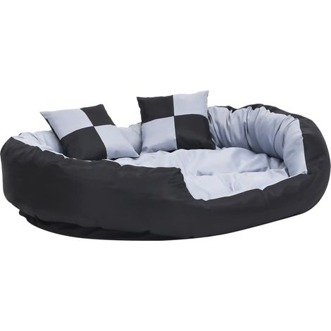Coussin réversible lavable pour chien Gris et noir 110x80x23 cm CFW48571 (1/5)