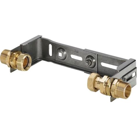 Viega Staffa per contatore dell'acqua Geopress Easytop, Q3 16, Qn 10, R1 11/2 Bronzo rosso o bronzo al silicio, Acciaio inossidabile Modello 2230.70, 554439