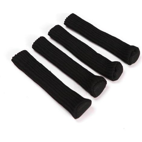 32 paires de chaussettes élastiques tricotées pour pieds de chaise, noires, 4 x 7 cm