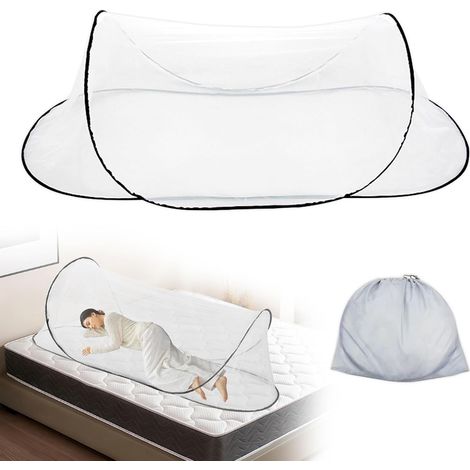 Moustiquaire Pop Up 200 x 80 x 56 cm - Pliable - Portable - Tente de camping familiale - Lit moustiquaire pour lit, voyage, camping en plein air (1/5)