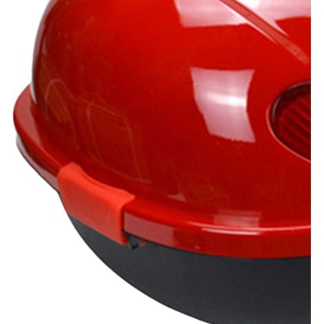 Coffre arrière de moto grande capacité, étanche et résistant aux chocs, compatible avec scooter, rouge bordeaux.