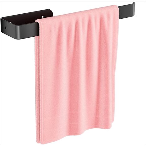 Porte-serviettes 30cm avec vis fixes montage mural perçage, support salle de bain 1 pièce (1/5)