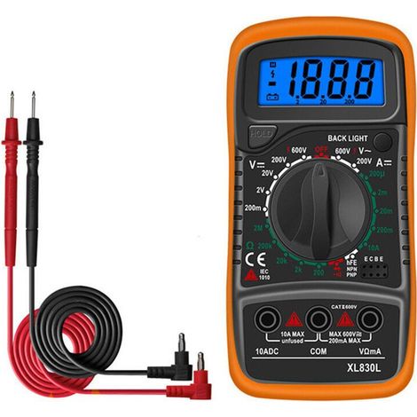 AC/DC-Voltmeter, Multimeter, Dioden- und Transistor-Durchgangsprüfer mit akustischem Signal, Haushaltsmessgerät, Voltmeter, Ohmmeter, digitales Amperemeter, Elektriker-Ohmmeter mit hintergrundbeleucht (1/5)