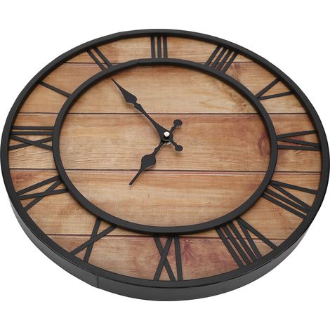 Horloge Murale Vintage en Fer Forgé, Ronde, Silencieuse, Chiffres Romains, Décoration Maison Bureau (1/5)