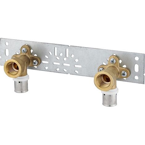 2 Stk. Press-Wandwinkel 1/2'' IG - 52 mm - für MV-Rohr 20 x 2 mm - mit Montageplatte - Stichmaß 153 mm