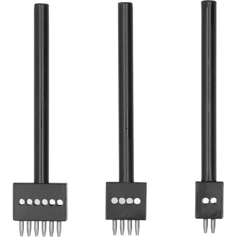 Ensemble de 3 poinçons à plusieurs pointes pour cuir, tailles variées, haute dureté et anti-rouille - Outil professionnel pour ceintures et travaux DIY (4mm inclus) (1/5)