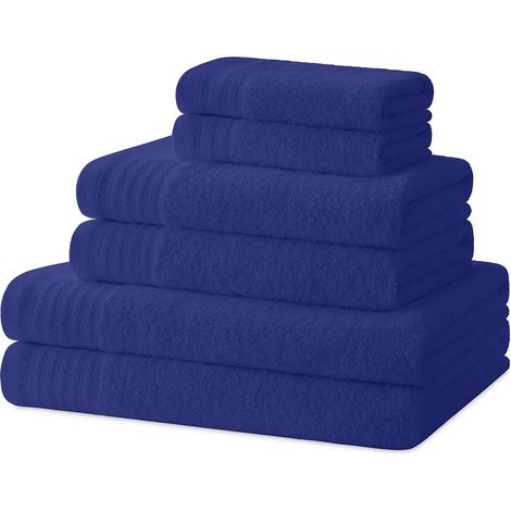 Serviettes de Bain - Ensemble de Serviettes - 2 Serviettes de Douche, 2 essuie-Mains et 2 Serviettes de Bidet - 100% Coton - 480 g/m2-2-30X50 / 2-50X100 / 2-65X130 - Marin (1/5)