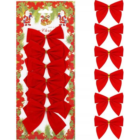 FIORI PER L'ALBERO DI NATALE DECORAZIONE 8x8,5cm PENDENTE 6PZ