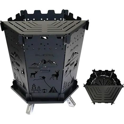 Poêle Portable for Camping, Barbecue à Bois, brûleur de Sac à Dos Pliable en métal, Support de feu de Joie léger (1/5)