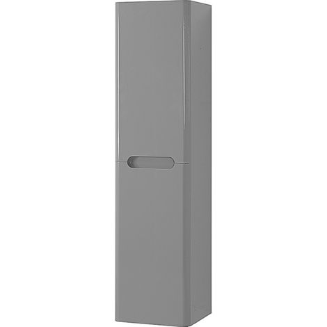 Colonna bagno sospesa 140 cm grigio lucido 2 ante soft-close Stillo (1/5)