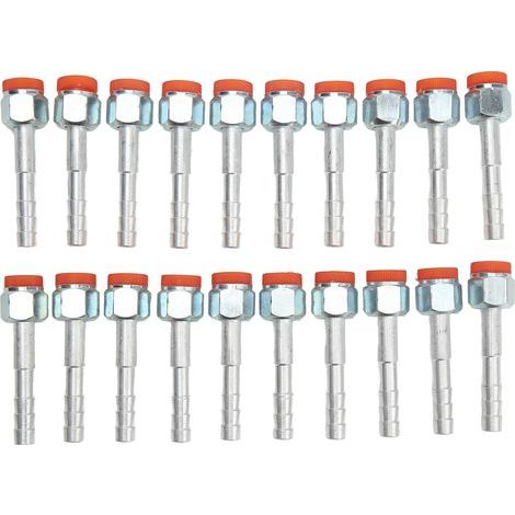 20 pièces de tuyau de climatisation raccord droit en aluminium haute résistance universel pour voitures camions 3/8in. (1/5)