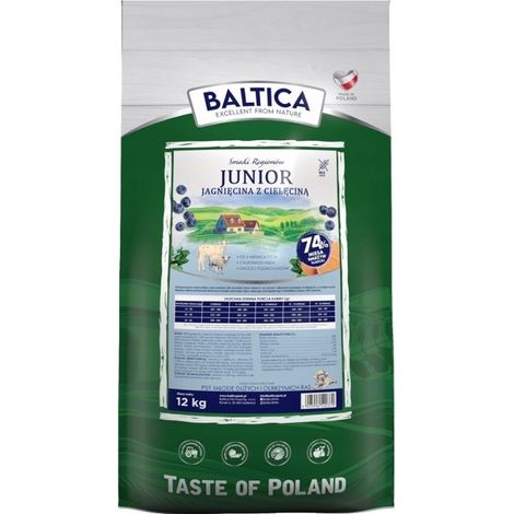 Croquettes pour chien BALTICA SAVEURS DES RÉGIONS Junior Agneau 12 kg (1/2)