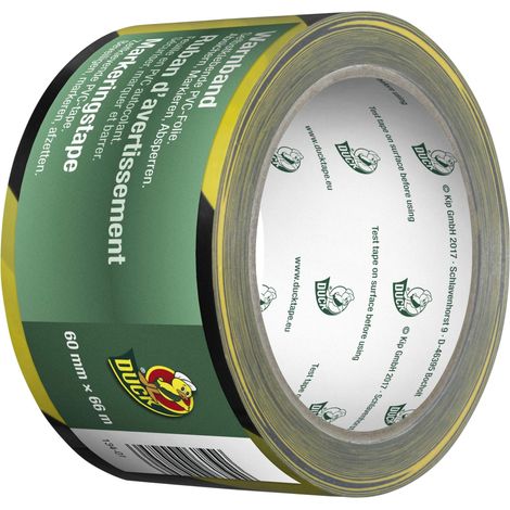Duck® 134-01 - Nastro segnaletico in PVC, 60 mm x 66 m, colore: Nero/Giallo (1/2)