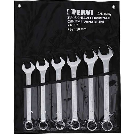 Fervi Chiavi Cromate 34-50 mm Set 6 Pezzi Strumenti Professionali