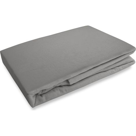 Flanell-Spannbettlaken 160x200, weicher, warmer Flanell, graue Farbe (1/5)