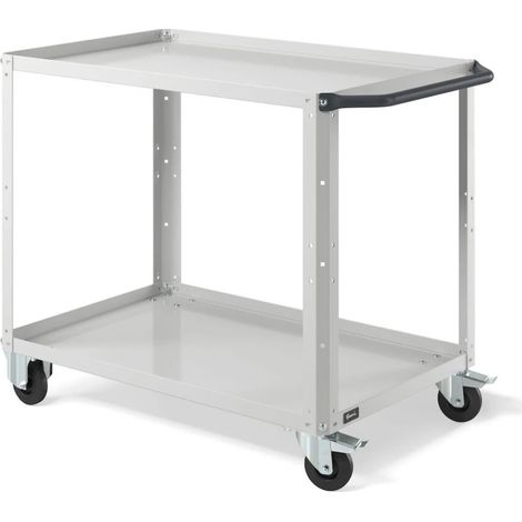 carrello da officina fami "clever large" con due ripiani in lamiera grigio 102,8x61,5x81,9 cm (1/2)