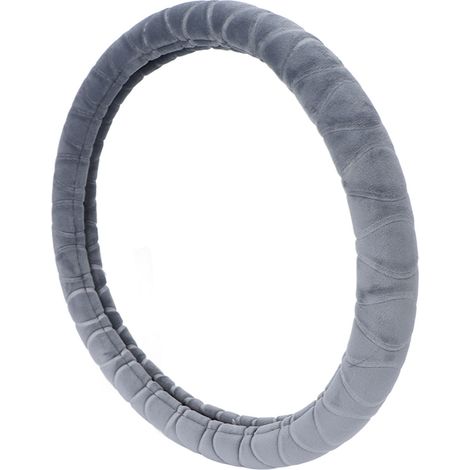 Universeller 15-Zoll-Lenkradbezug, weich und rutschfest, Innenraumaccessoire für den Winter, warmgrau (1/5)