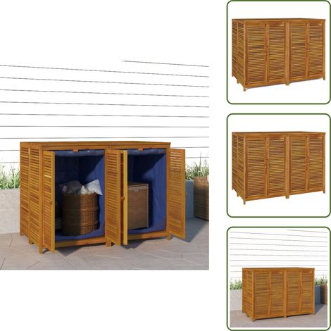 Boîte de rangement de jardin 140x87x104 cm bois massif d'acacia - Coffre De Jardin - Rangement Extérieur - Meuble De Jardin - Bois D'acacia - Coffre De Rangement