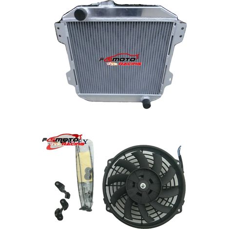 Radiador de aluminio, tamaño del núcleo 418 mm x 355 mm x 42 mm, tamaño total 500 mm x 460 mm x 60 mm, entrada/salida 35 mm/35 mm, número de filas 2, compatible con Ford Capri y Escort MK1-MK3. (1/5)
