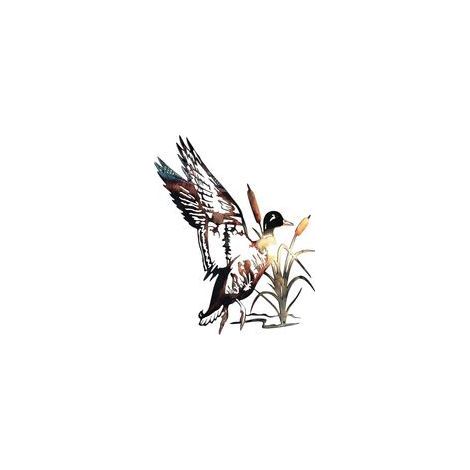 Canard Métal Mur Art Jardin Canard Canard Reed Chien Tenture Murale Décoration Animal Artisanat Art Ornement Silhouettes Maison pour Intérieur Extérieur Jardin Clôture Décor 10 x10 Pouce (1/5)