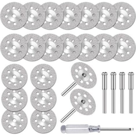 20 Mini-Diamanttrennscheiben für Dremel mit 3-mm-Dorn zum Schneiden von Stein, Glas und Keramik (1/5)