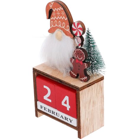 Calendario dell'Avvento in legno decorativo, timer per il conto alla rovescia creativo e multifunzionale, ideale per decorare l'ufficio o per la festa di fine anno. (1/5)