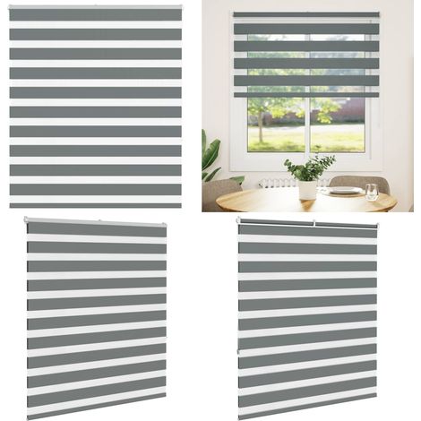 vidaXL Zebrarollo Dunkelgrau 125x150 cm Stoffbreite 120,9 cm Polyester (1/5)
