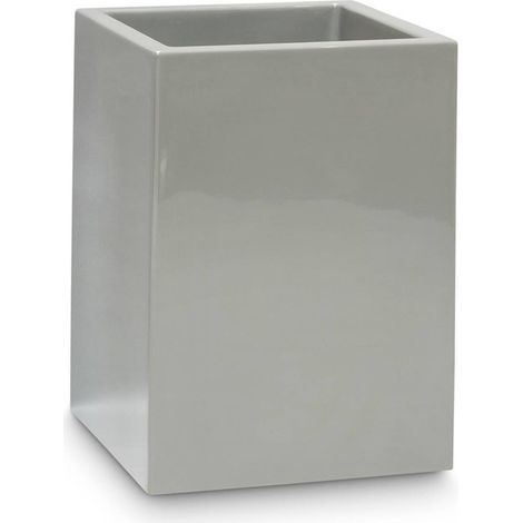 Bac fibres de verre gelcoat 40x40x50 cm Ext. carré haut gris clair - dimhaut: H 50 cm - couleur: Gris ciment