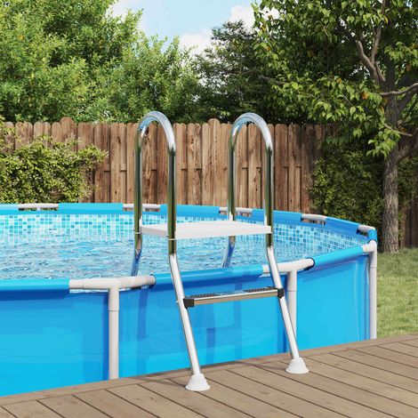 vidaXL Escalera para piscina semienterrada 195 x 116 cm 4-Escalón (1/5)