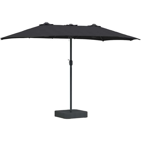 Sombrilla de jardín plegable moderna 385 x 209 x 244 cm duradera y estética de poliéster negro 020058680 (1/5)