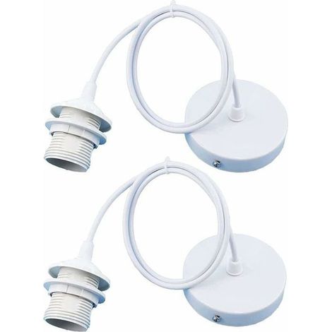 Support de lampe E27 en métal – Câble réglable 100 cm – Compatible avec abat-jour – Pour cuisine, bureau, café (1/5)