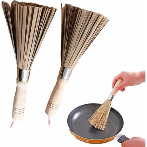 Brosses Wok En Bambou Bouteille À Col Étroit Brosse Brosse Propre De Casseroles Brosse Évier Cuisine 2 Pc Brosse Nettoyage Efficace Et Respectueuse L'Environnement Évier D'Outils Nettoyage Restaurant (1/5)