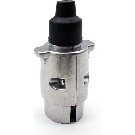 Prise Remorque Mâle 7 Broches - Boîtier Aluminium - Bornes Laiton - Étanche - 12 V - Pour Remorque Caravane Porte-Vélos - 1 Pièce